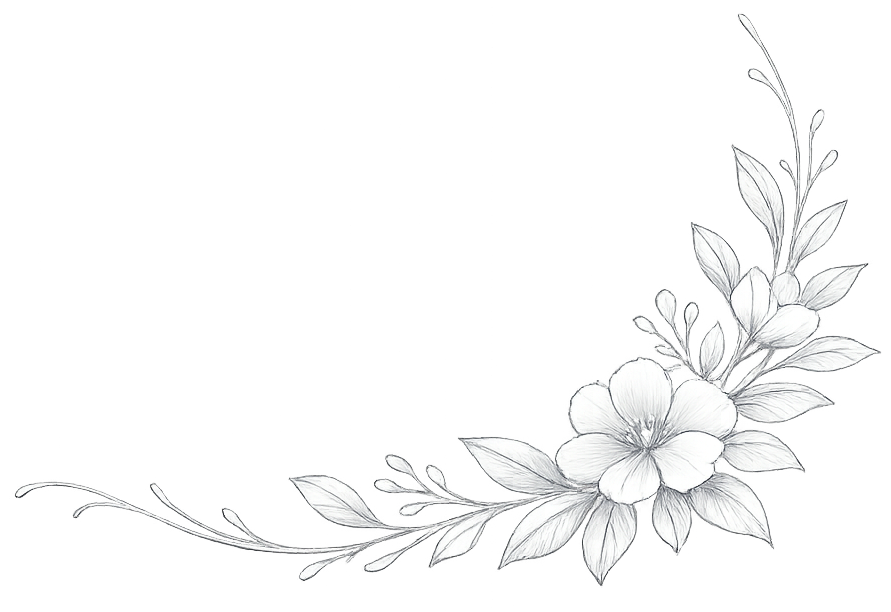Silver Floral Corner Bottom Left