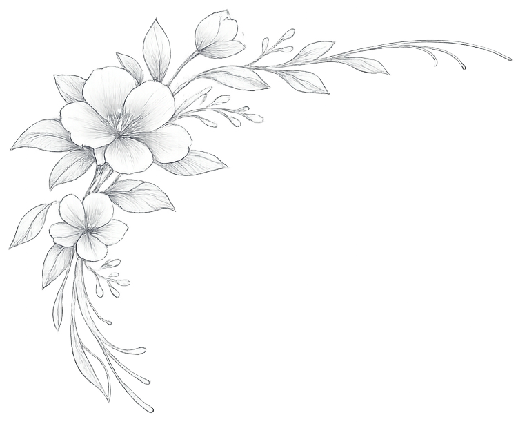 Silver Floral Corner Top Right